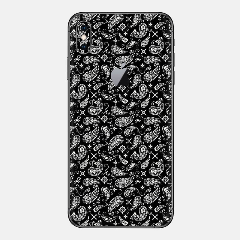 Black Paisley Glass Back