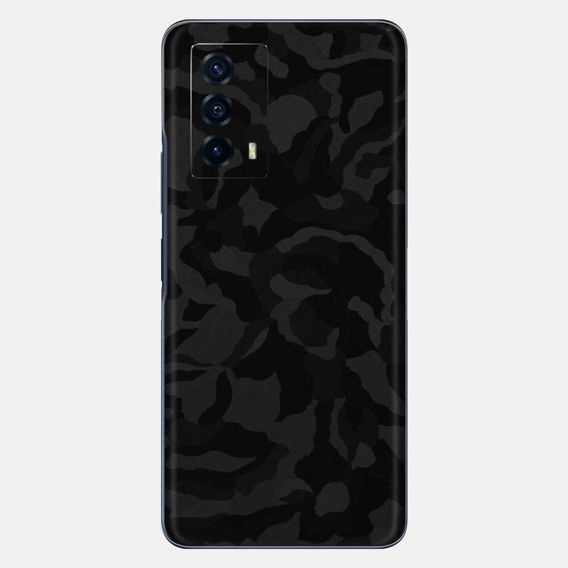 Black Camo Glass Back