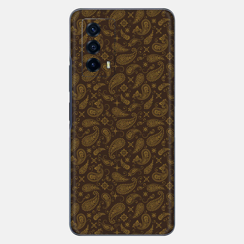 Brown Paisley Glass Back