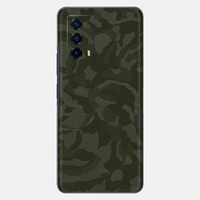 Green Camo Glass Back