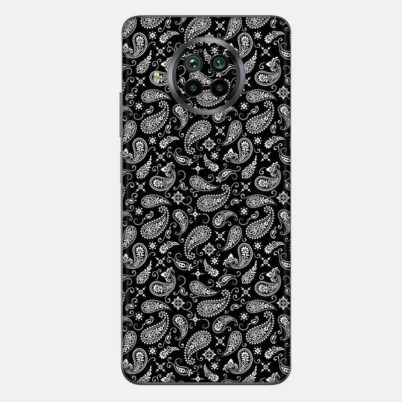 Black Paisley Glass Back