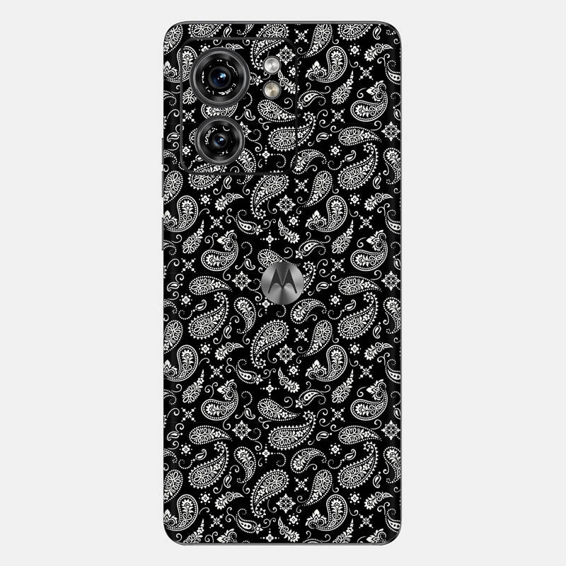 Black Paisley Glass Back