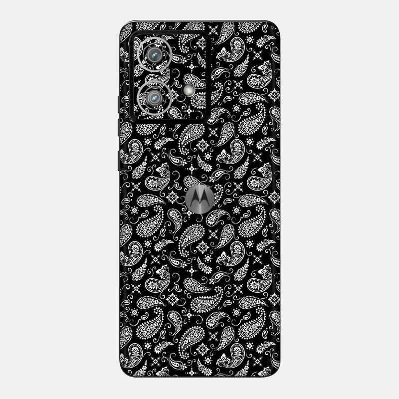 Black Paisley Glass Back