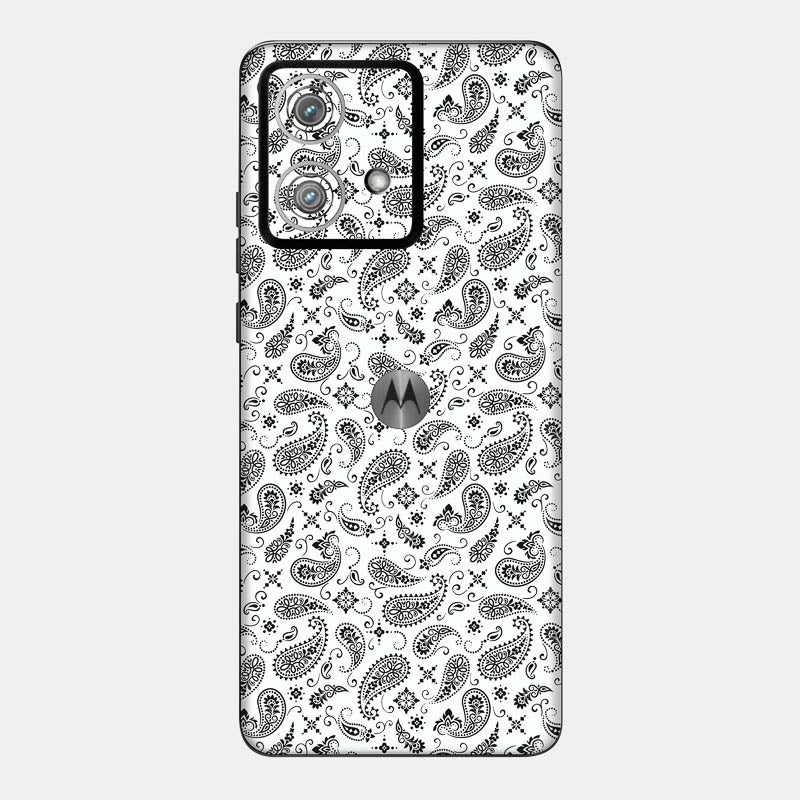 White Paisley Glass Back