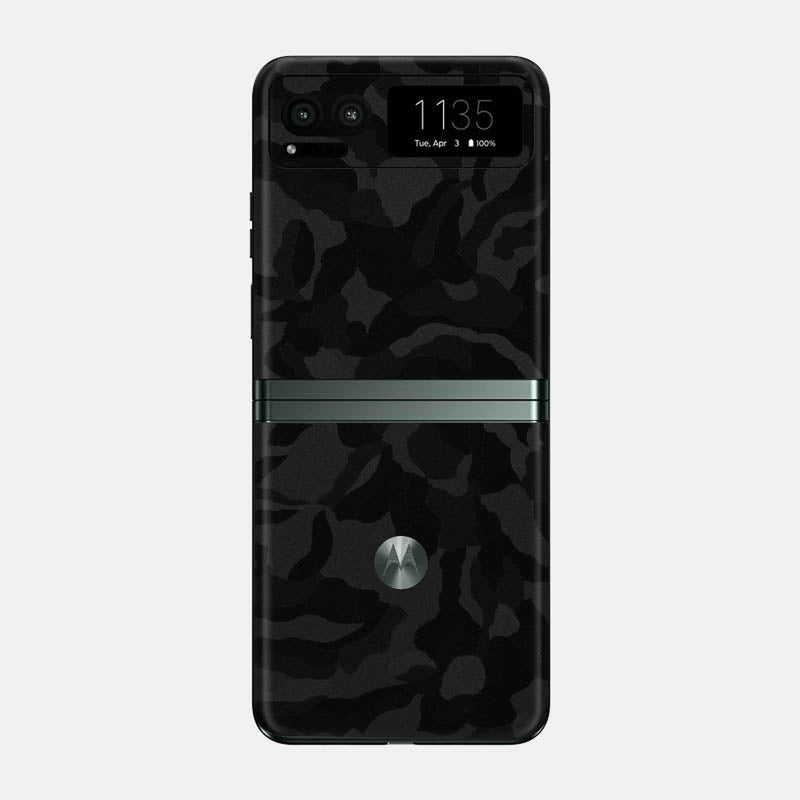 Black Camo Glass Back