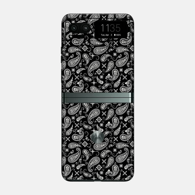 Black Paisley Glass Back