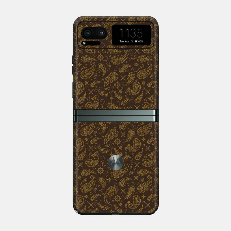 Brown Paisley Glass Back