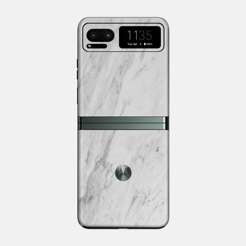 White Marble Glass Back