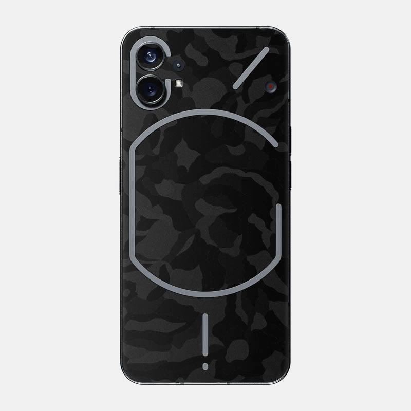 Black Camo Glass Back