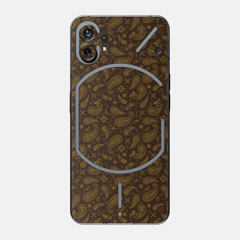 Brown Paisley Glass Back