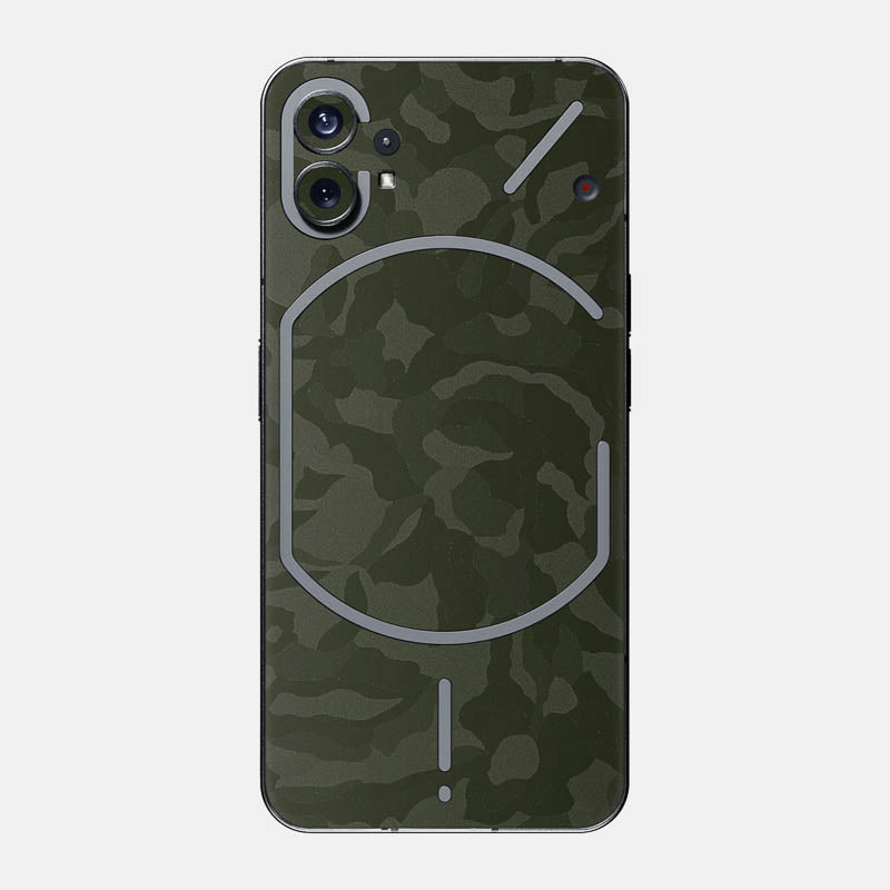 Green Camo Glass Back