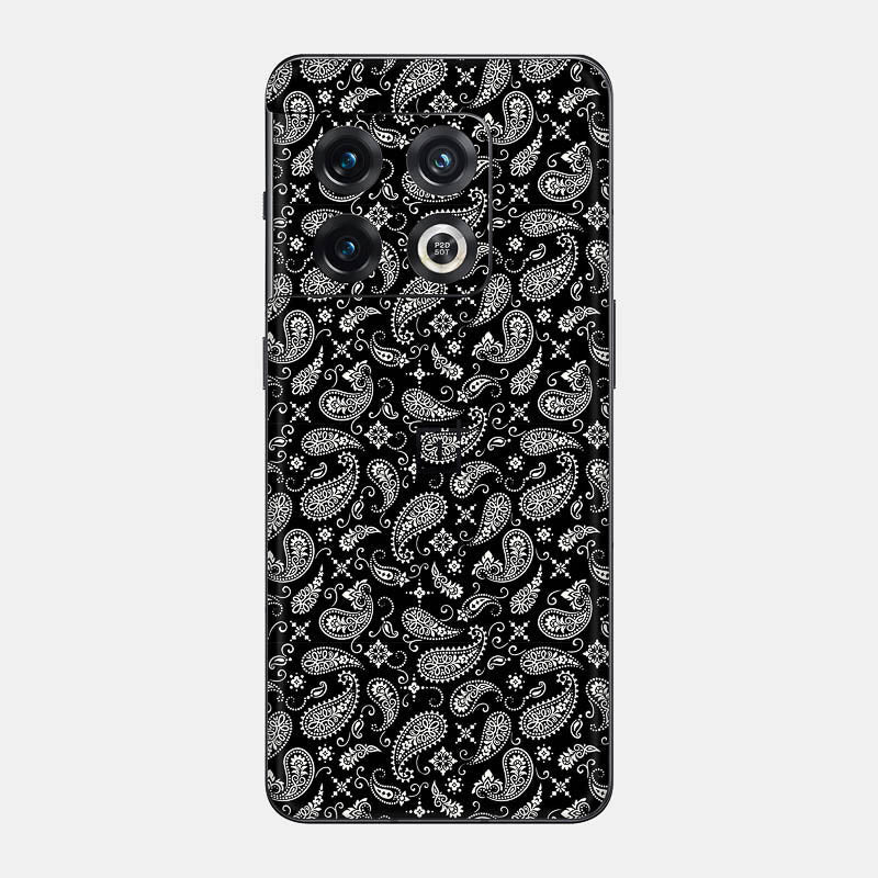 Black Paisley Glass Back