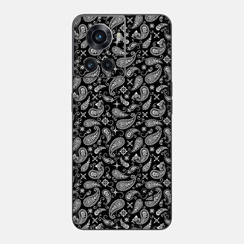 Black Paisley Glass Back