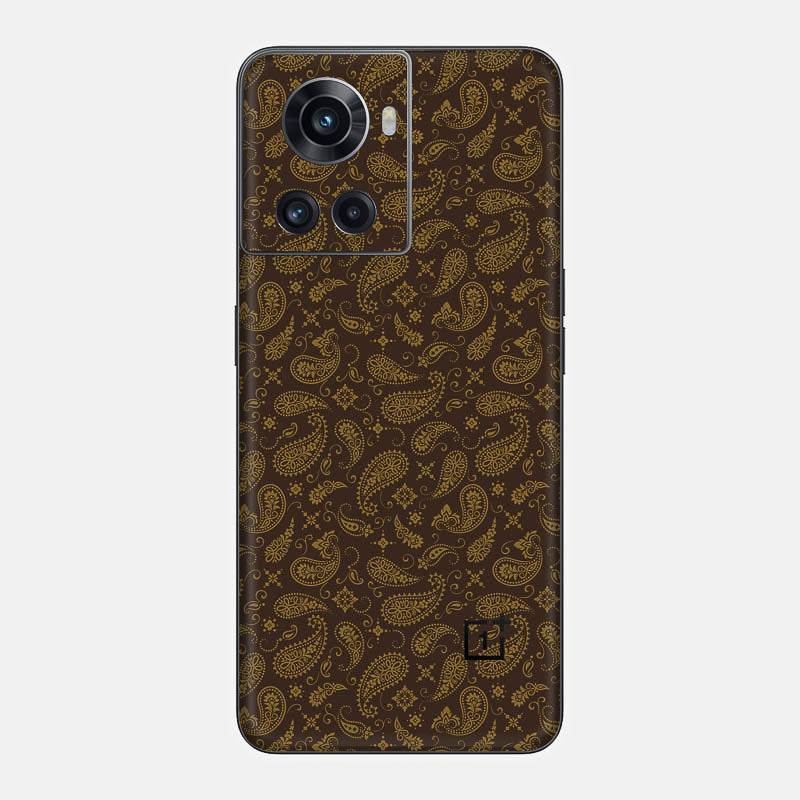 Brown Paisley Glass Back