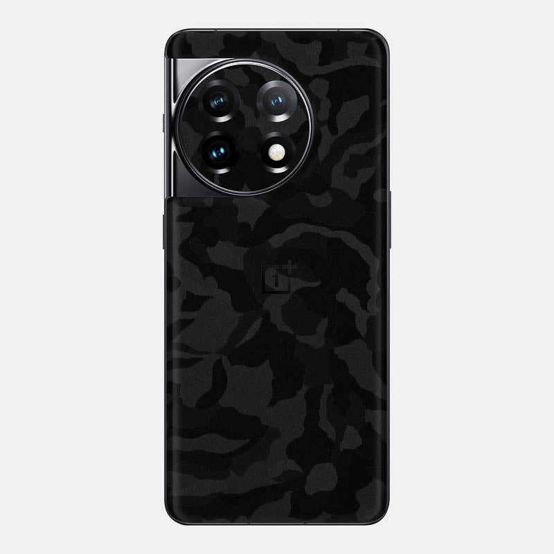 Black Camo Glass Back