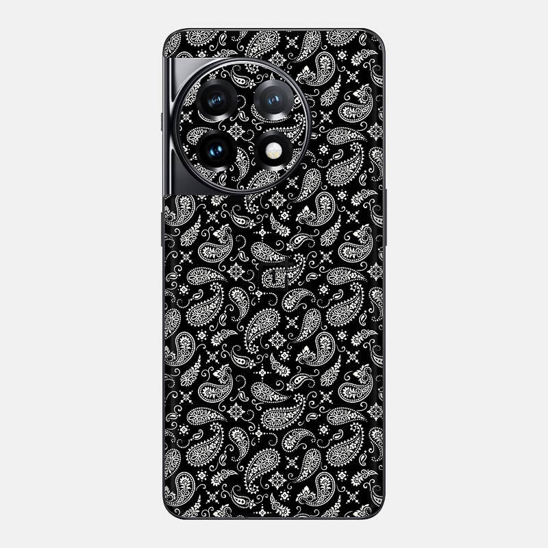 Black Paisley Glass Back