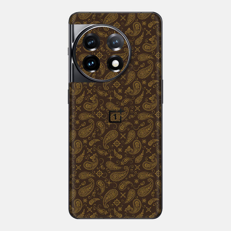 Brown Paisley Glass Back