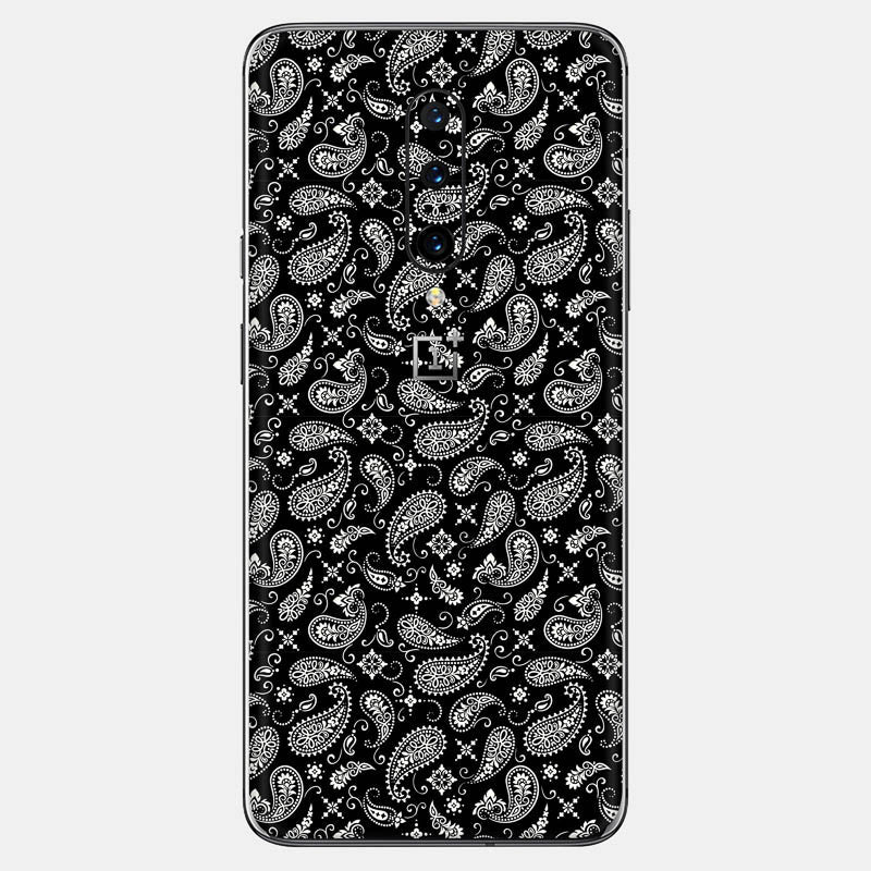 Black Paisley Glass Back