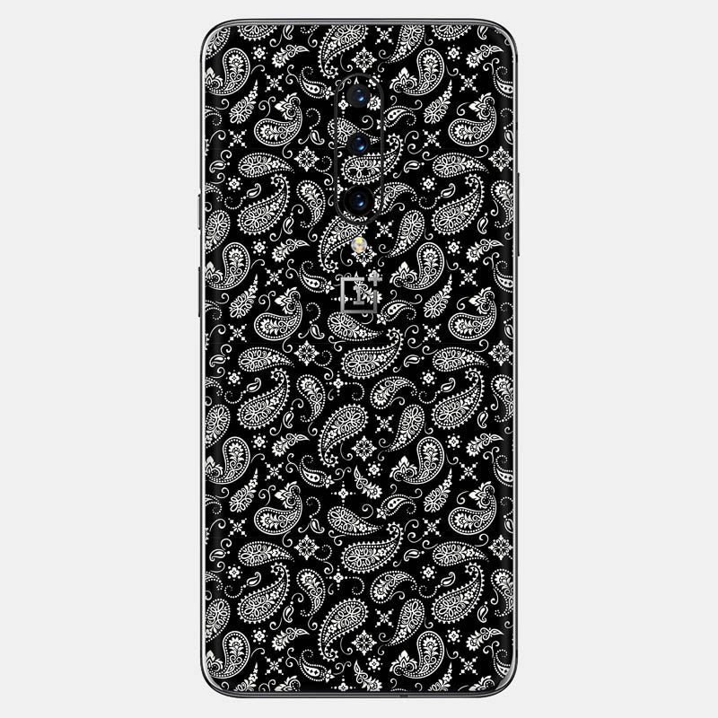 Black Paisley Glass Back