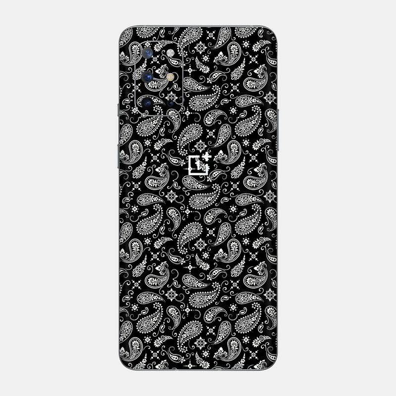 Black Paisley Glass Back