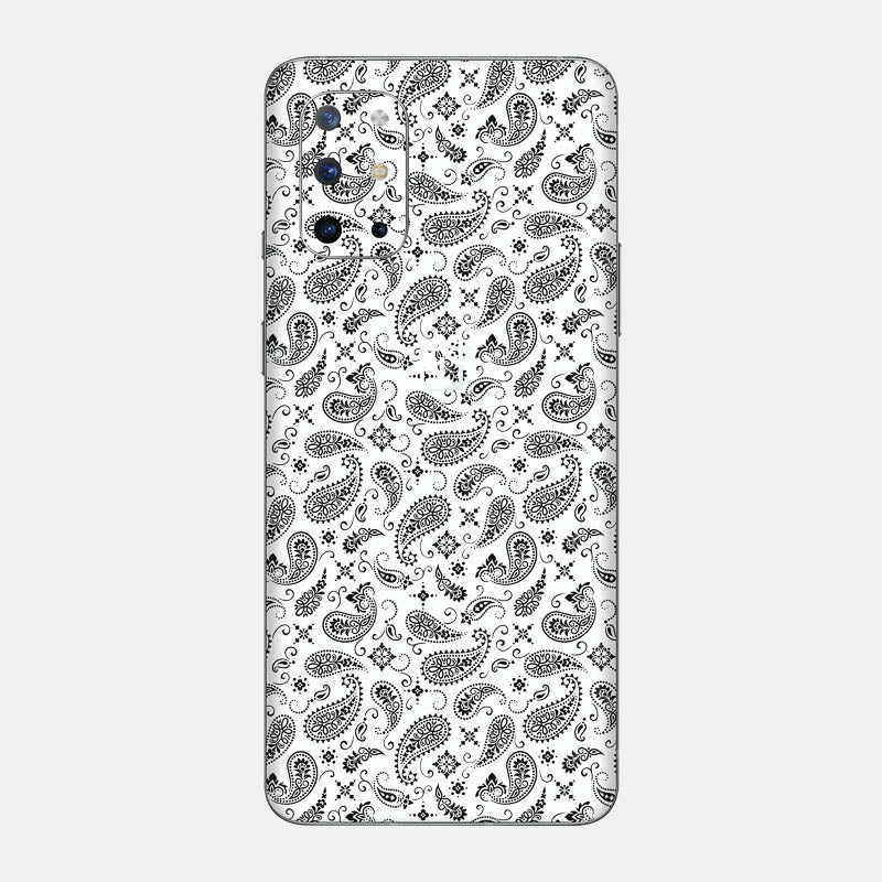 White Paisley Glass Back