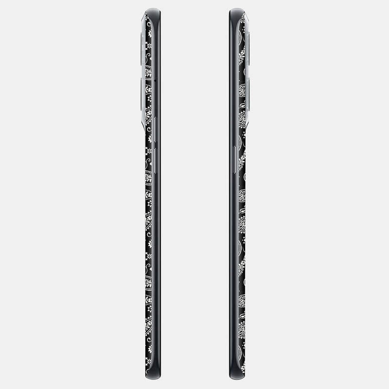 Black Paisley Glass Back