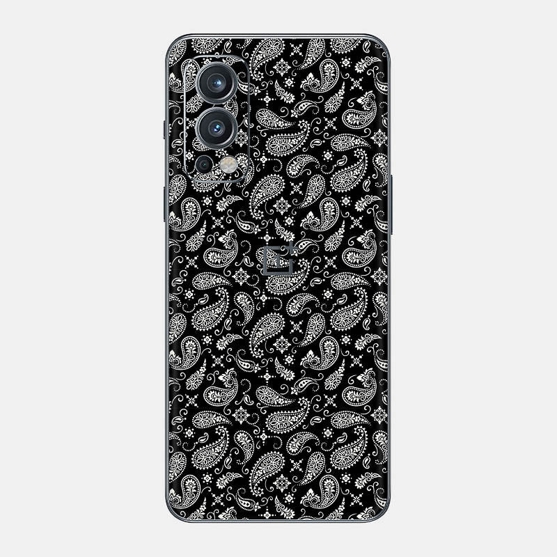 Black Paisley Glass Back