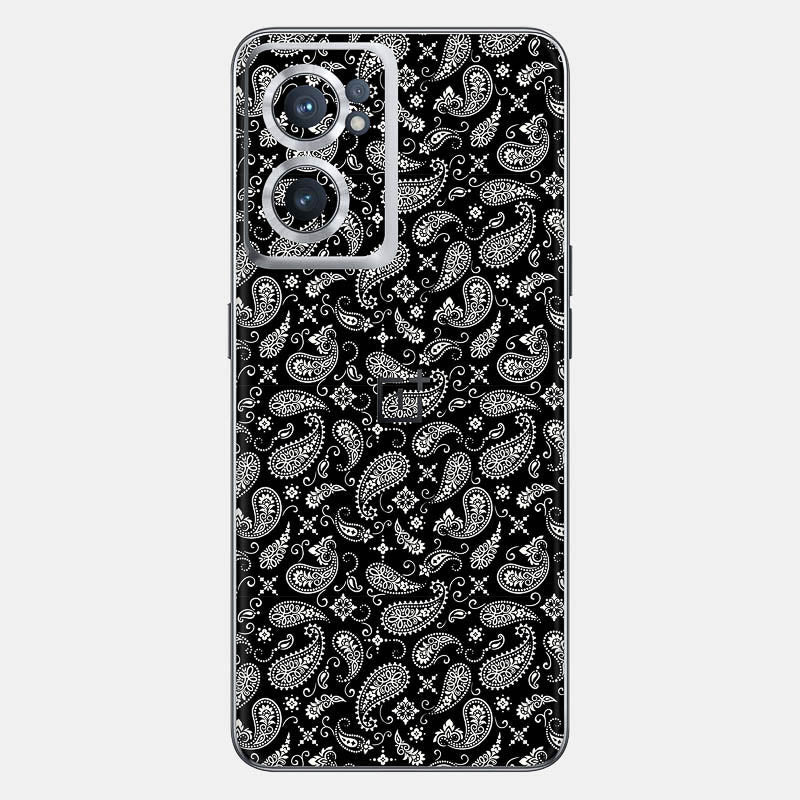 Black Paisley Glass Back