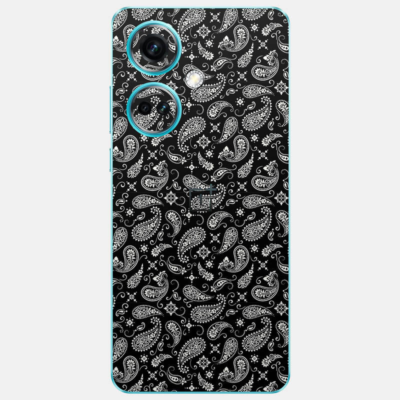 Black Paisley Glass Back