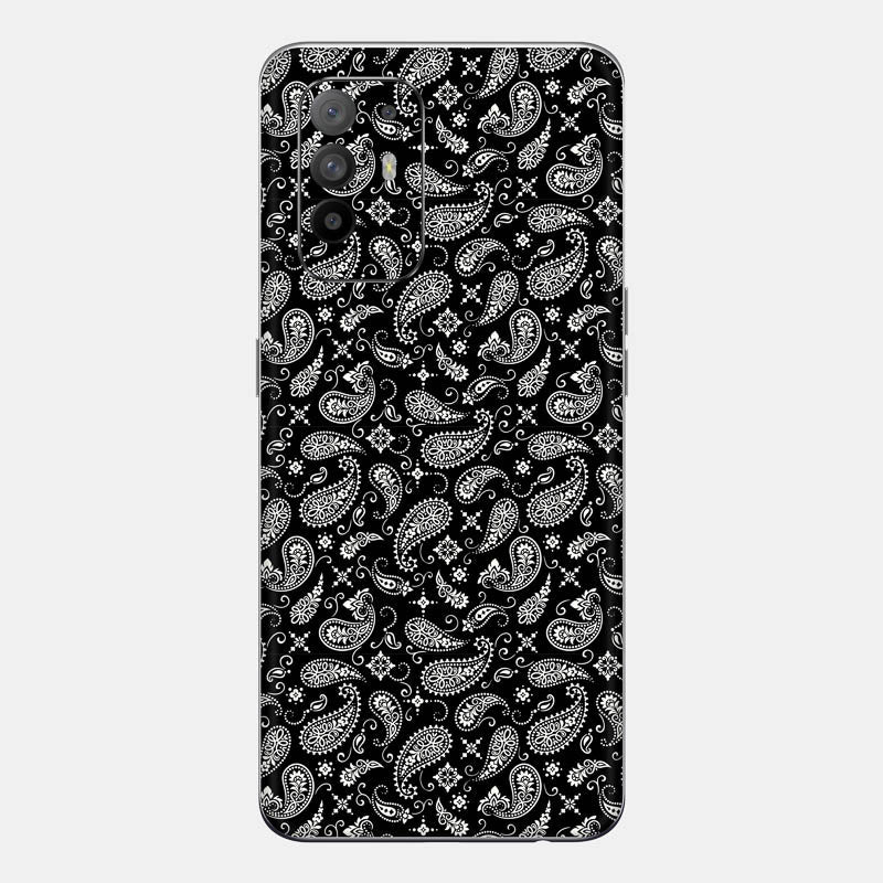 Black Paisley Glass Back