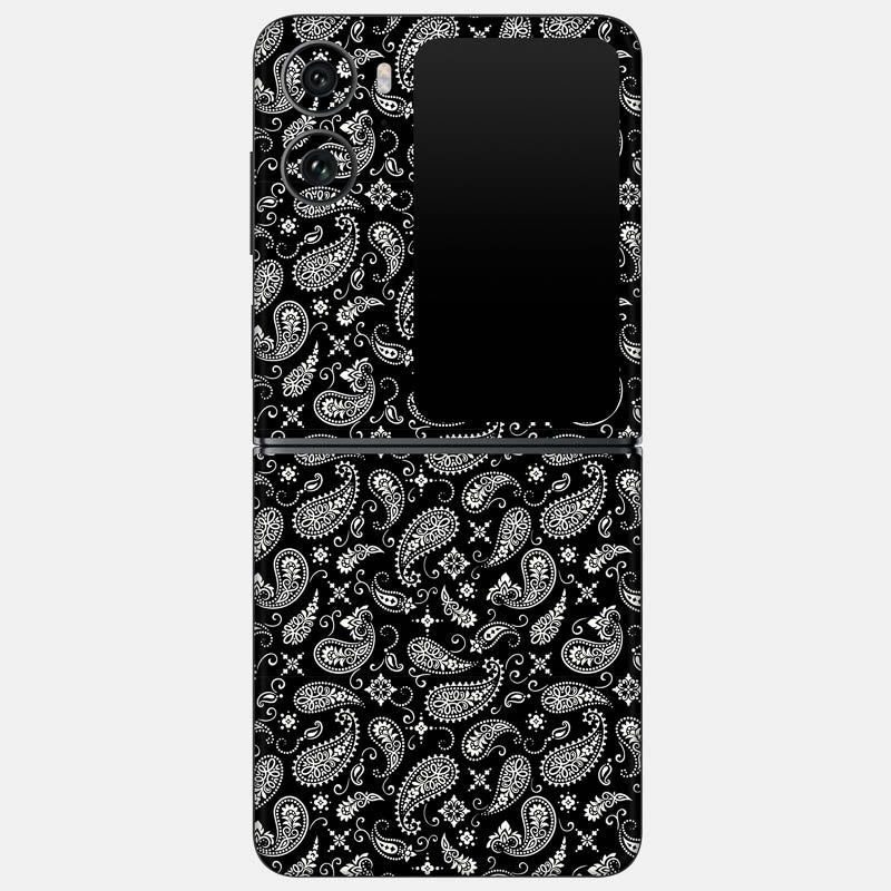 Black Paisley Glass Back