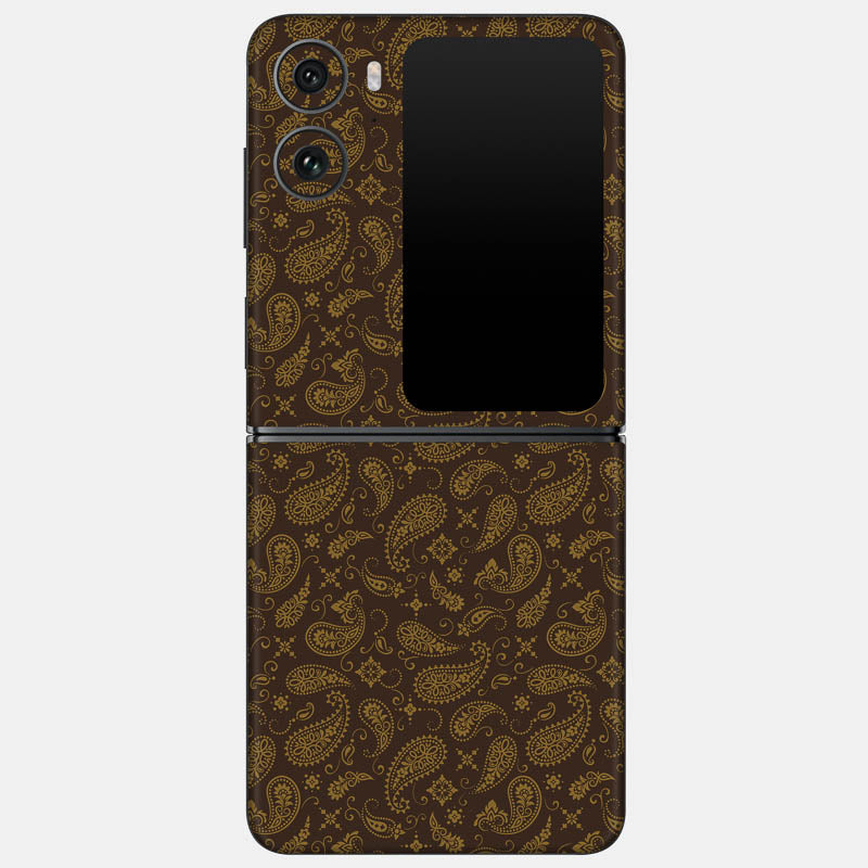 Brown Paisley Glass Back