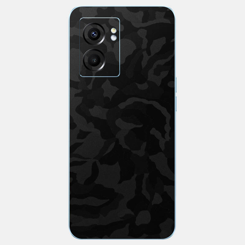 Black Camo Glass Back