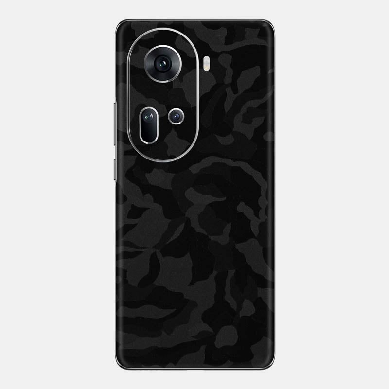 Black Camo Glass Back