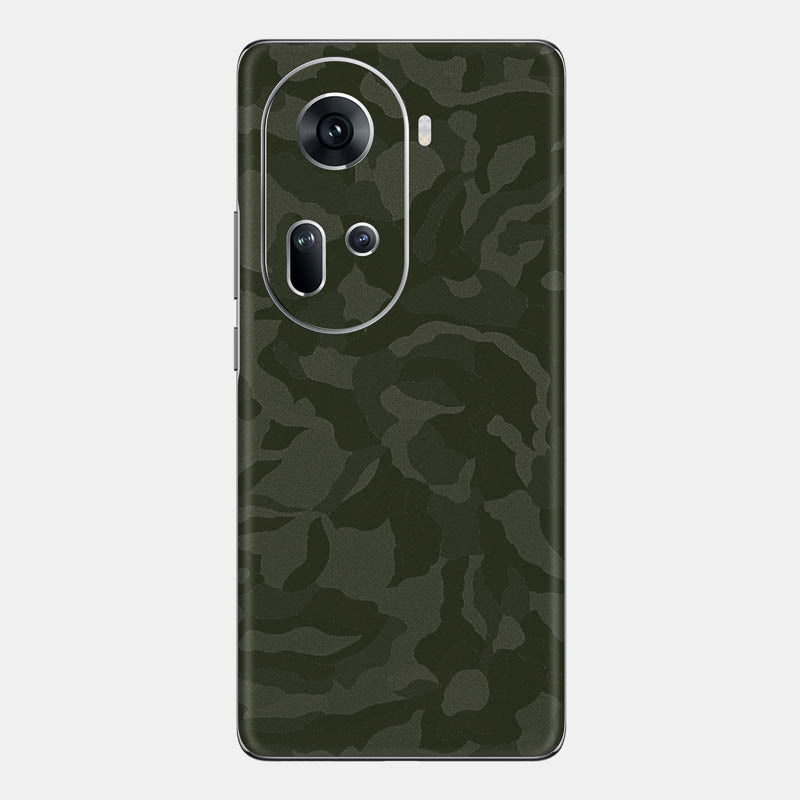 Green Camo Glass Back