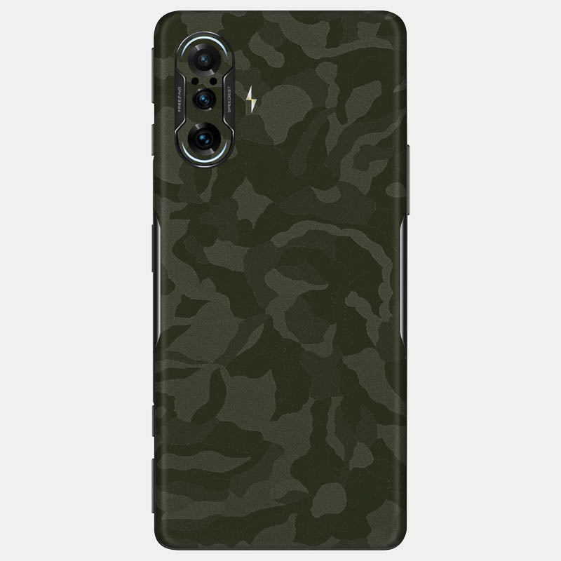 Green Camo Glass Back