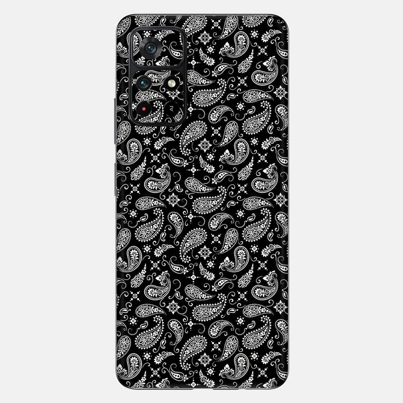 Black Paisley Glass Back