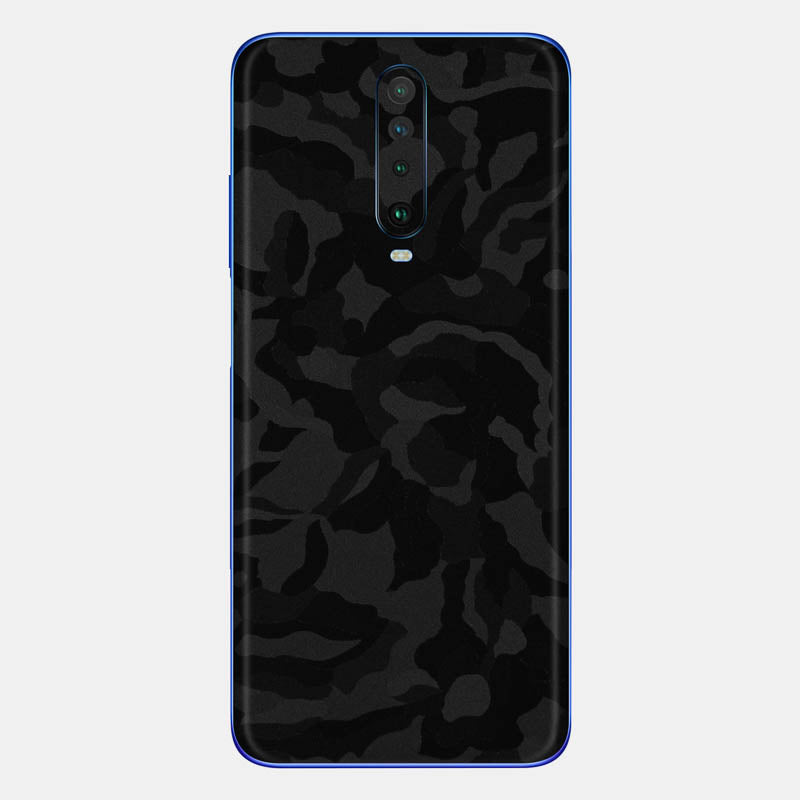 Black Camo Glass Back