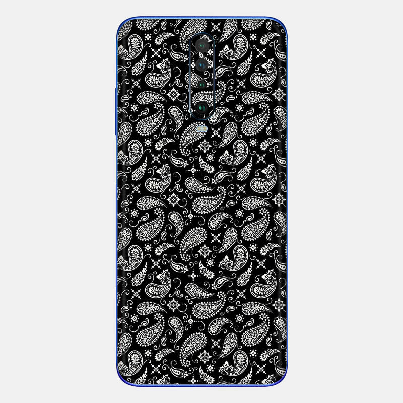 Black Paisley Glass Back