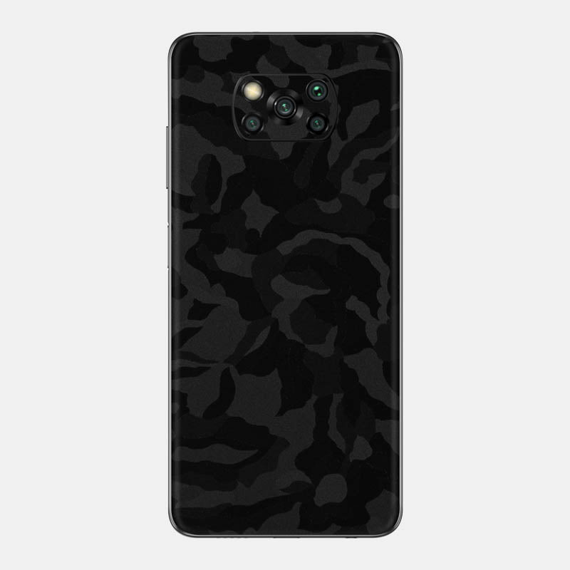 Black Camo Glass Back