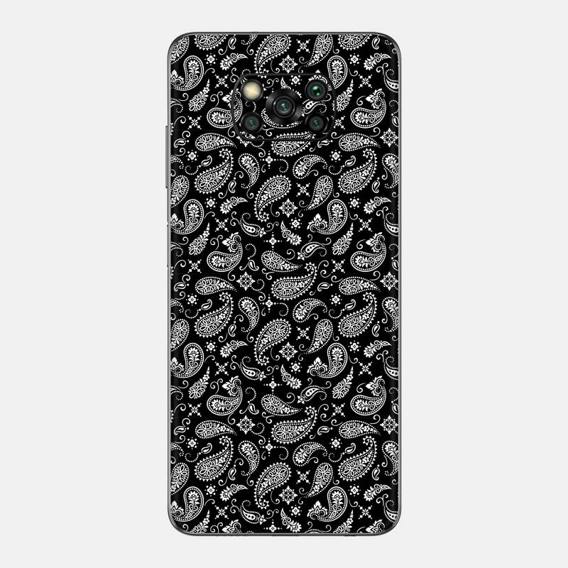 Black Paisley Glass Back