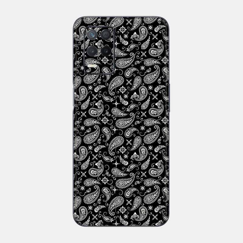 Black Paisley Glass Back