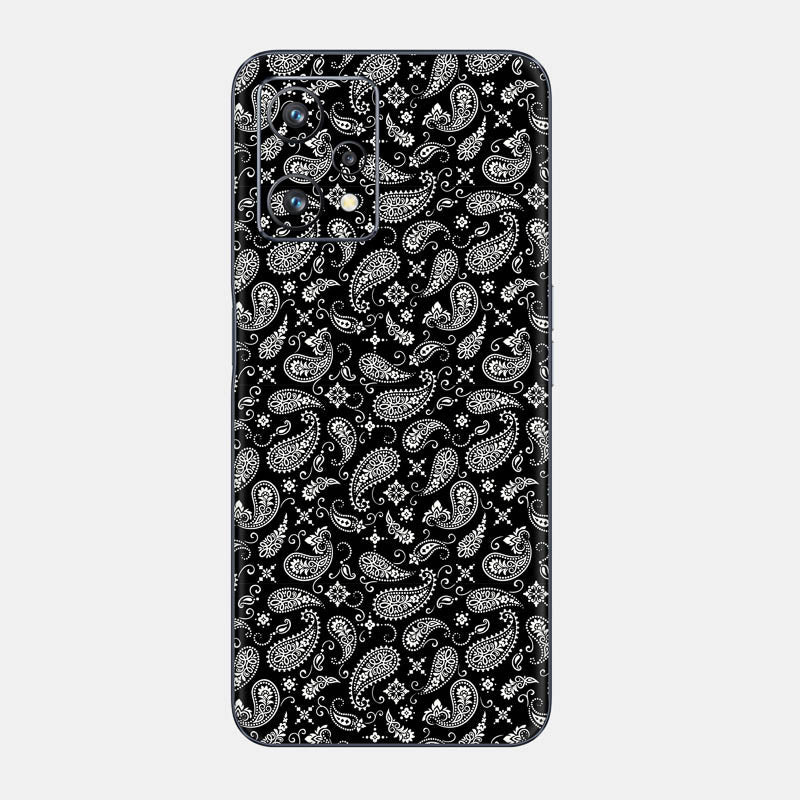 Black Paisley Glass Back