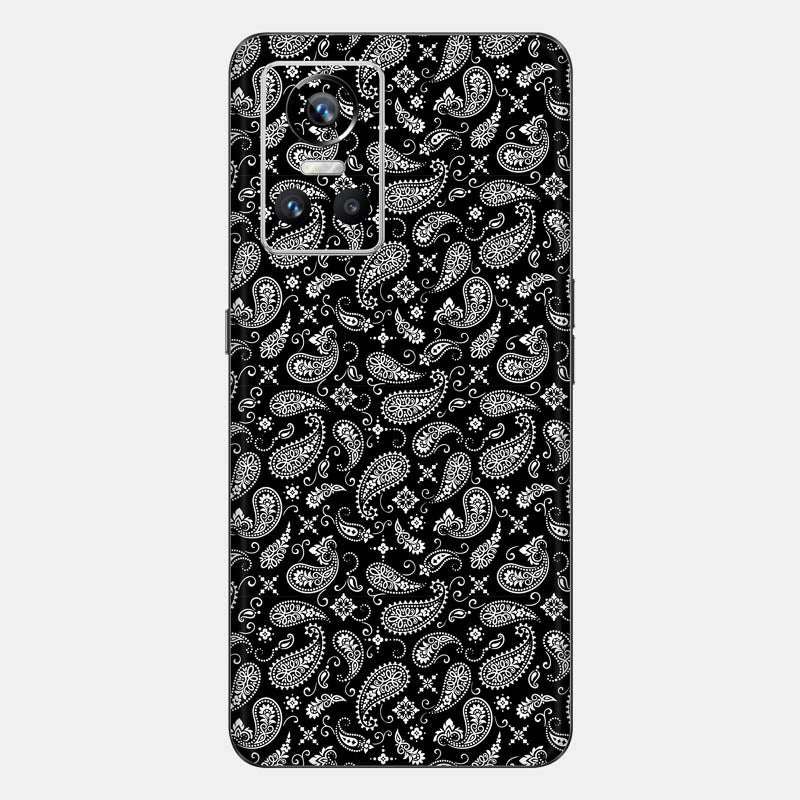 Black Paisley Glass Back