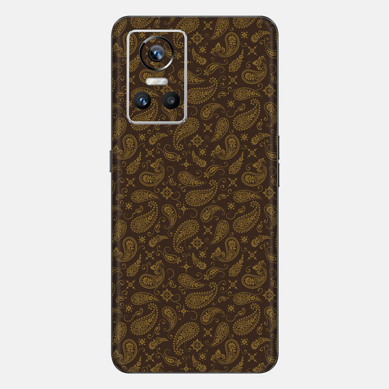 Brown Paisley Glass Back