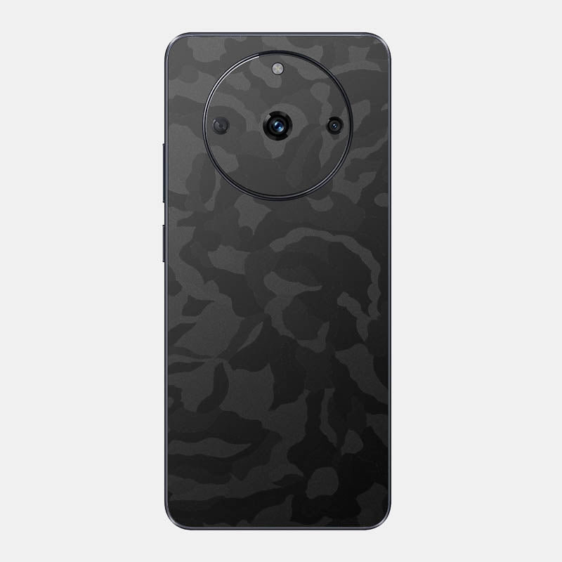 Black Camo Glass Back