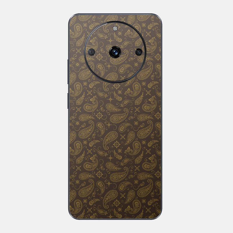 Brown Paisley Glass Back