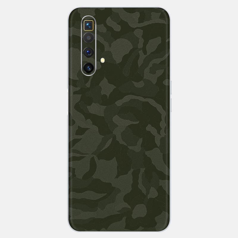 Green Camo Glass Back