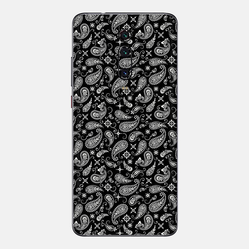 Black Paisley Glass Back