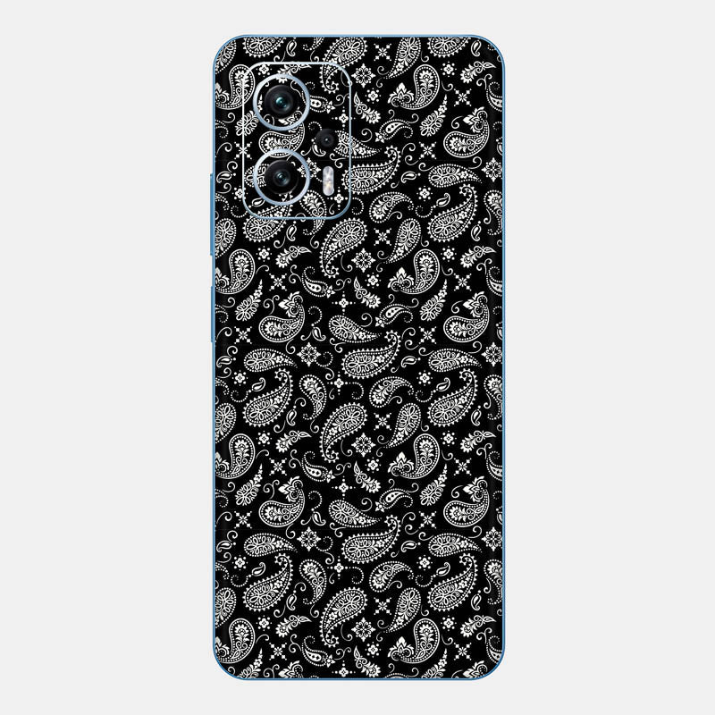 Black Paisley Glass Back